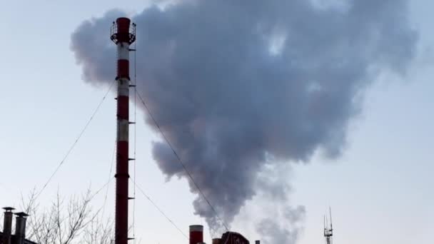 Szennyezés, füst és gőz mentesül az ipari létesítmény. — Stock videók