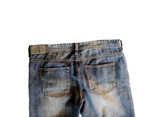Jeans visão traseira isolado no branco — Fotografia de Stock
