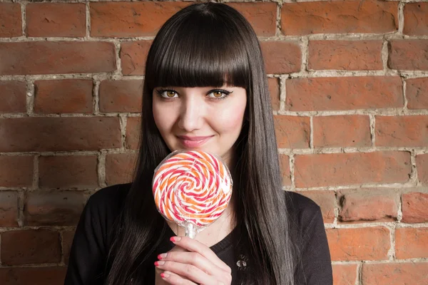Girl and her lollipop — Stock Photo, Image