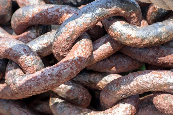 Heavy rusted metal chain
