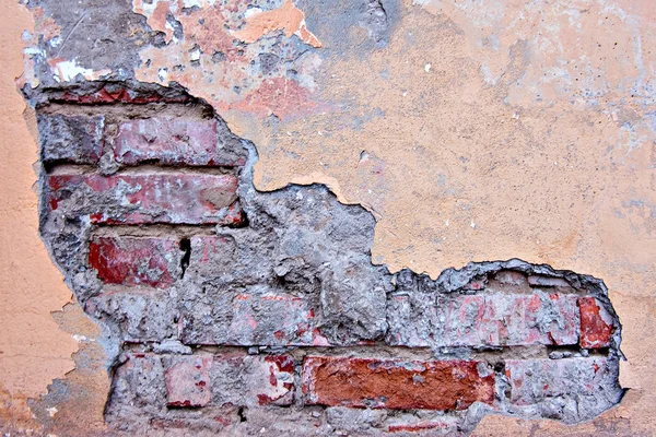 Fondo de pared de ladrillo vintage de hormigón agrietado. Grunge de textura — Foto de Stock