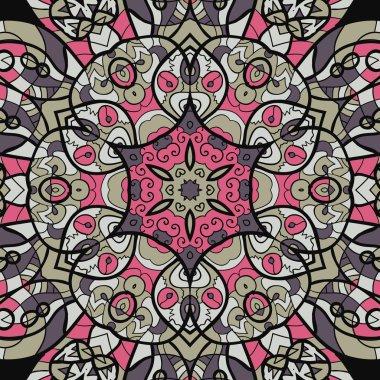 Pembe ve kahverengi mandala arka plan