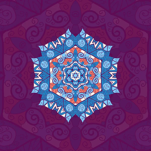 Mandala over violet background. — Stock Vector