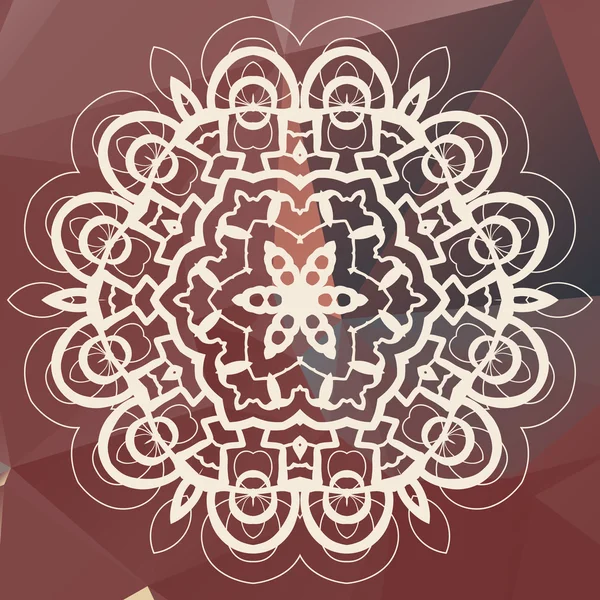 Mandala sobre fondo de triángulos — Vector de stock