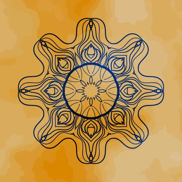 Mandala marco para texto en estilo oriental — Vector de stock