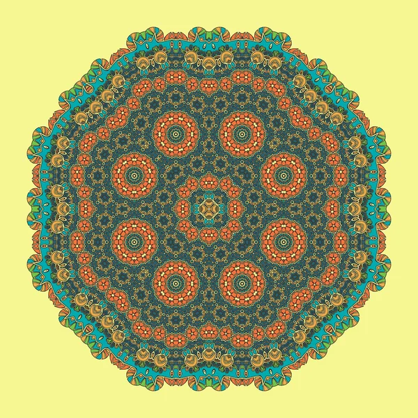 Medallón de mandala indio — Vector de stock