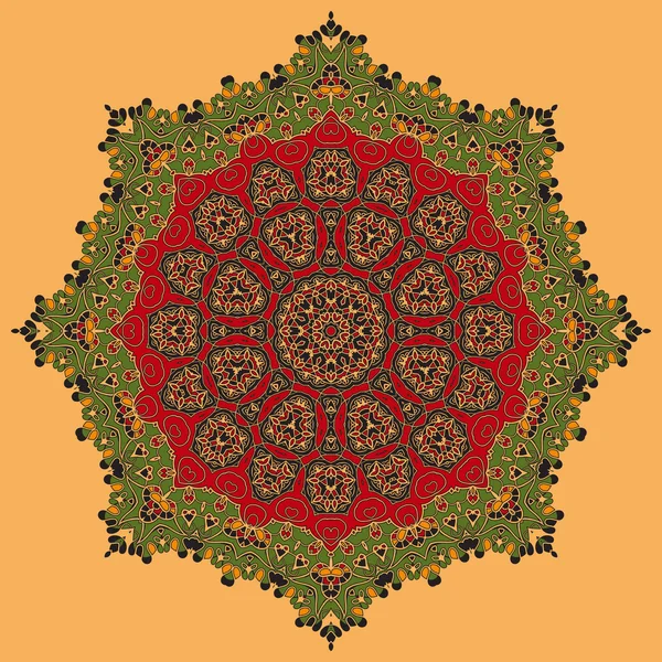 Indiase mandala medaillon — Stockvector