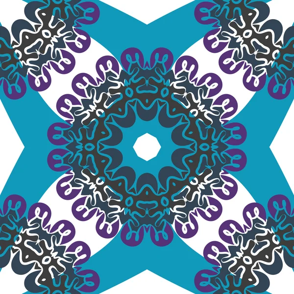 Modèle oriental sans couture. Elément de papier peint avec motif mandala sans couture en couleur bleue . — Image vectorielle
