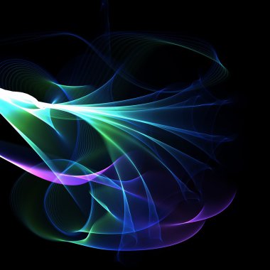 Örnek futuristic soyut parlak çizgiler neon ışık curves