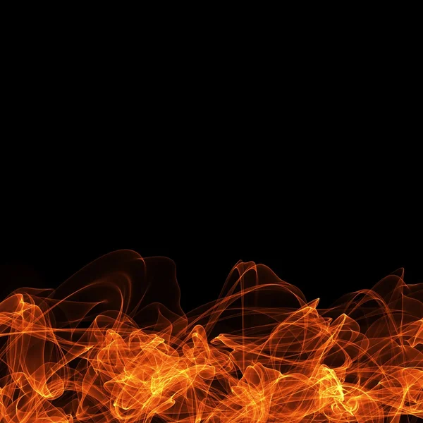 Fire frame on black background, template for website computer graphic and internet. Blank Text box, label or banner. — Stock Photo, Image