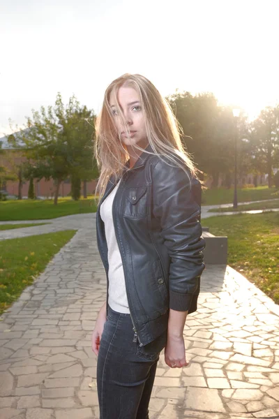 Side view of Young pensive woman — Stock Photo, Image