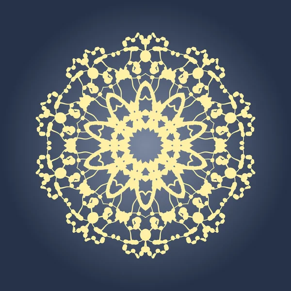 Circular mandala pattern fractal graphic carpet with a gradient — Stock Vector