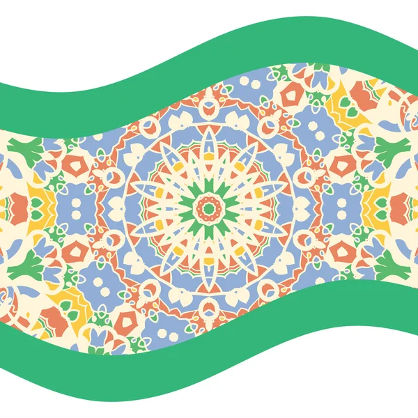 Tirage d'art mandala vert et sarcelle . — Image vectorielle