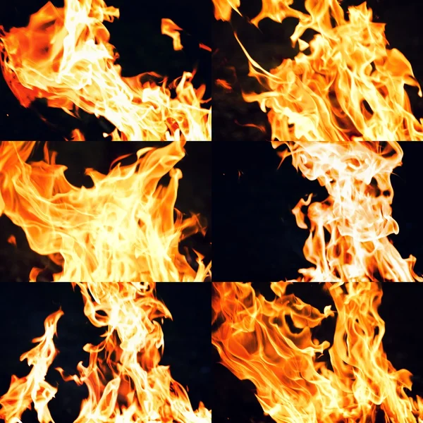 Fire. Collection of images — Stock Photo, Image