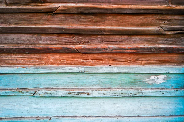 Vieux fond en bois moitié peint en bleu — Photo