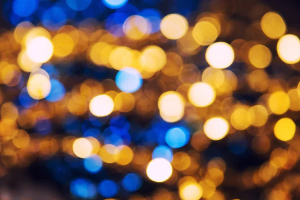 Gold and blue bokeh abstract light — Stock Photo, Image