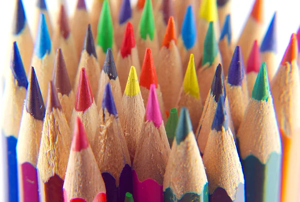 Barevné tužky, zobrazení makra — Stock fotografie