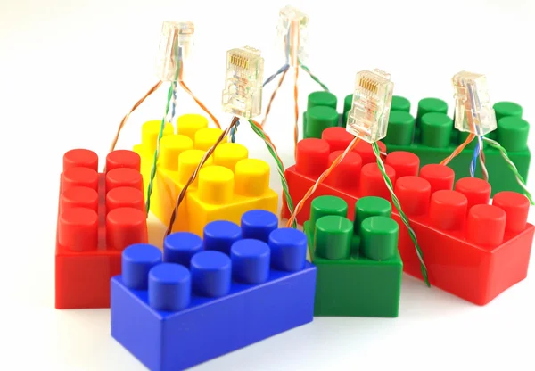 Color components of child's meccano — Stock Photo, Image