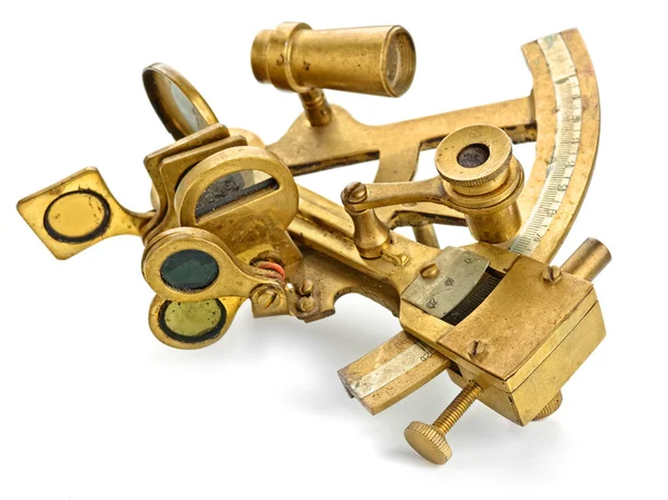 Oude bronzen sextant — Stockfoto