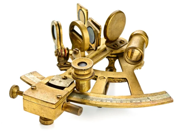 Oude bronzen sextant — Stockfoto