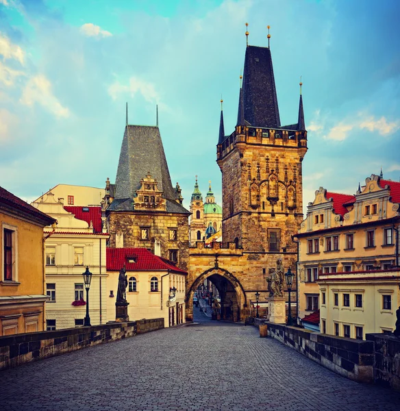 Praag, Charles bridge Stockafbeelding