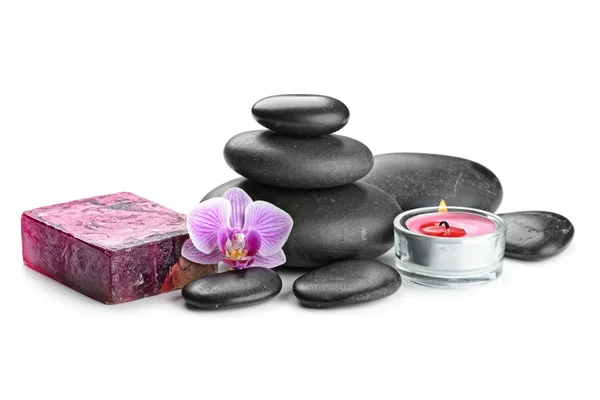 Spa concept with zen basalt — Stock Photo, Image