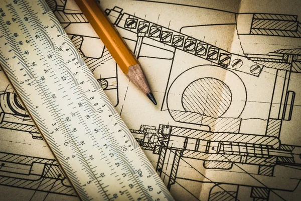 Industriële tekening detail — Stockfoto