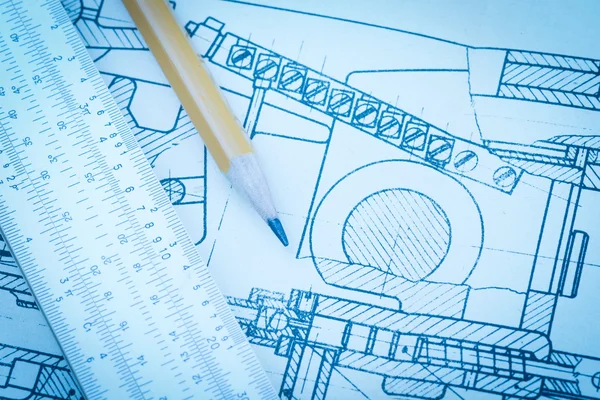 Industrial drawing detail — Stock Photo, Image