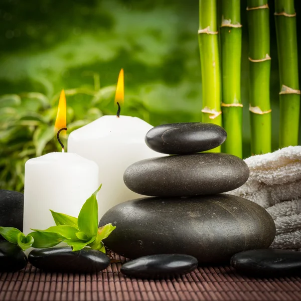 Spa concept with zen basalt Stock Picture