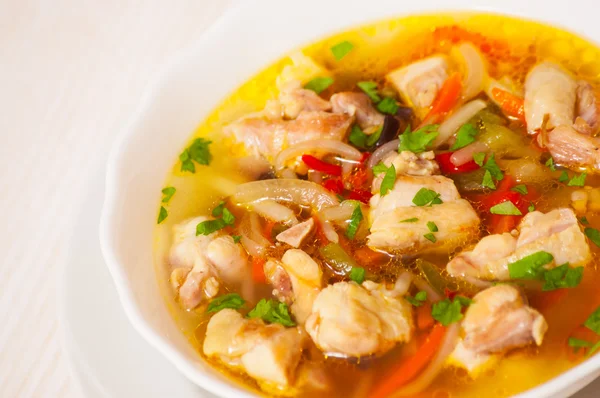 Soup with meat and vegetables — Stock Photo, Image