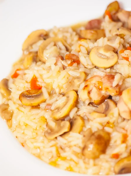 Rice with Chicken and Mushrooms — Stock Photo, Image