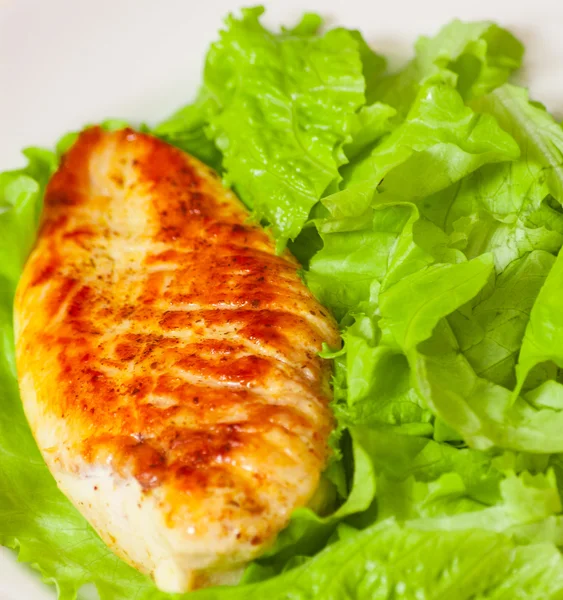 Peito de frango com salada fresca — Fotografia de Stock