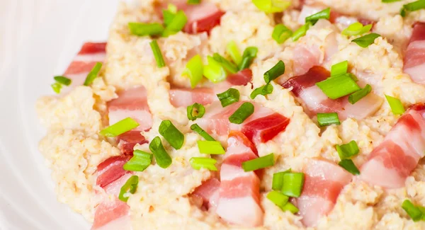 Bacon with oatmeal — Stock Photo, Image