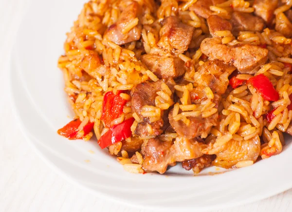 Rice with Vegetables and Meat — Stock Photo, Image