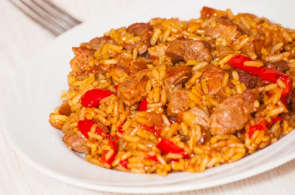 Rice with Vegetables and Meat — Stock Photo, Image