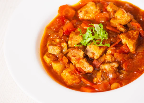 Carne de guisado e legumes — Fotografia de Stock