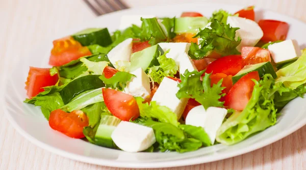 Salada de legumes frescos com queijo — Fotografia de Stock