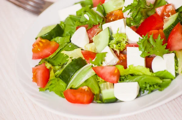 Salada de legumes frescos com queijo — Fotografia de Stock