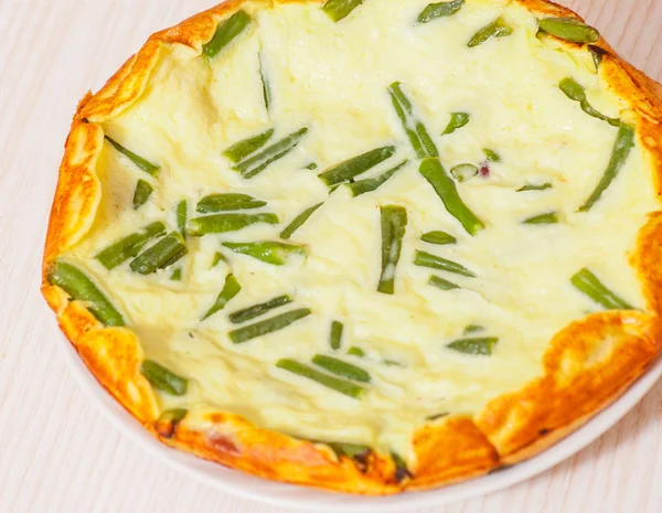 Omelett mit grünen Bohnen — Stockfoto