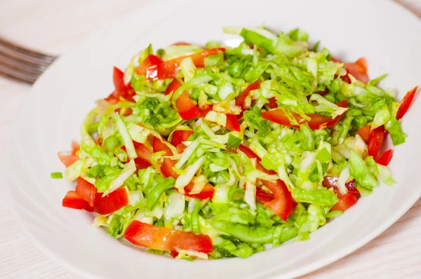 Färska grönsaker sallad med vitkål — Stockfoto