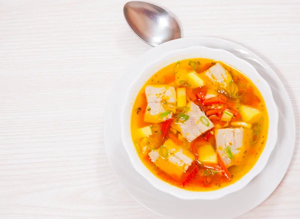 Sopa de peixe com legumes — Fotografia de Stock