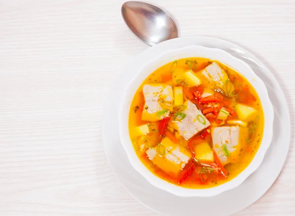 Fish soup with vegetables — Stok fotoğraf