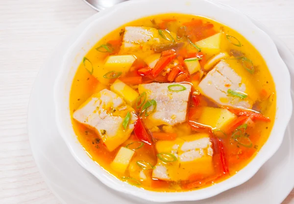 Fish soup with vegetables — Stok fotoğraf