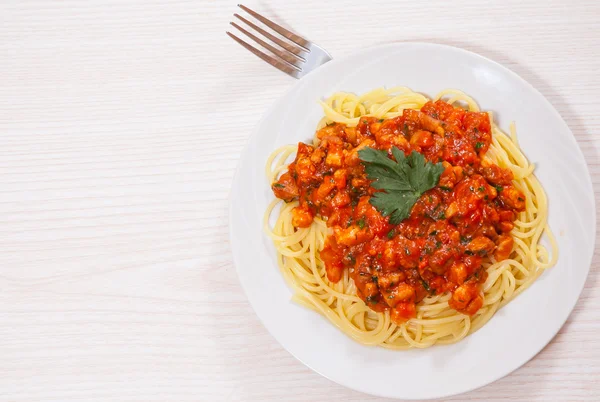 Spaghetti pasta met tomatensaus — Stockfoto