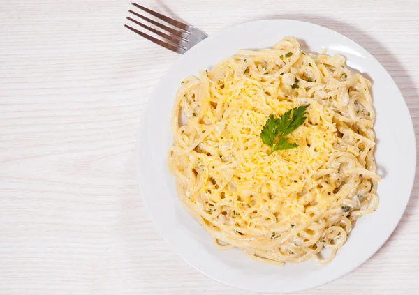 Špagety se sýrem — Stock fotografie