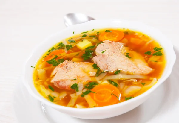 Sopa de col con carne —  Fotos de Stock