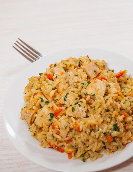 Chicken Breast with Rice and vegetables — Stock Photo, Image