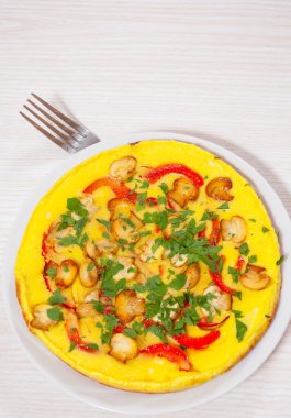 omlet sebze ve mantar ile