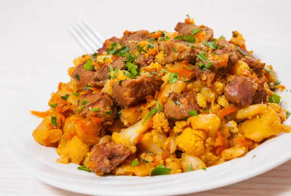 Stew vegetables with meat — Stock Photo, Image