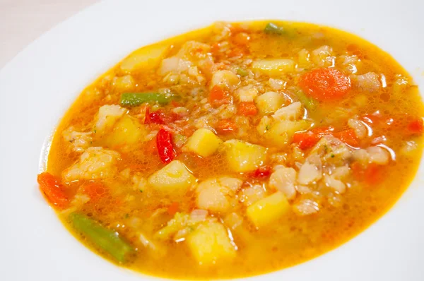 Fish soup with vegetables — Stock Photo, Image